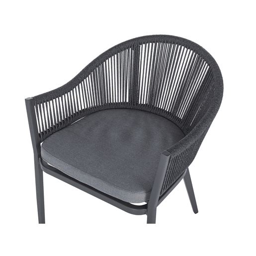 Conjunto de 2 cadeiras de jardim com almofadas MILETO Metal Cinzento Conjunto de 2 cadeiras de jardim com almofadas MILETO Metal Cinzento