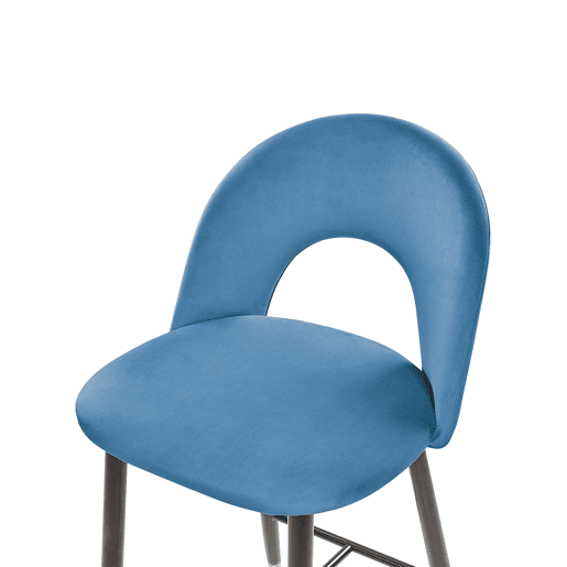 Conjunto de 2 bancos de bar FALTON Veludo Azul