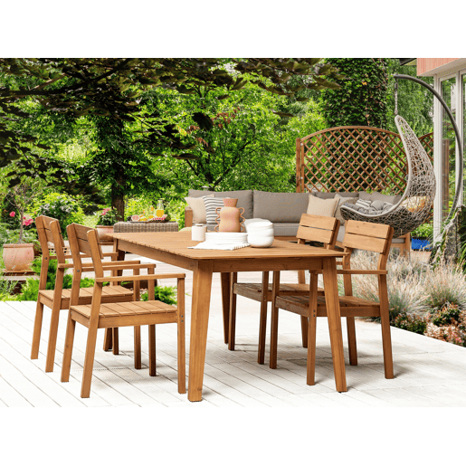 Conjunto de 4 cadeiras de jardim FORNELLI Madeira de acácia Castanho