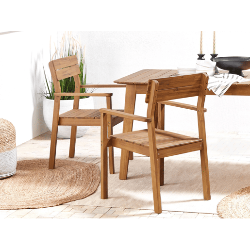 Conjunto de 4 cadeiras de jardim FORNELLI Madeira de acácia Castanho