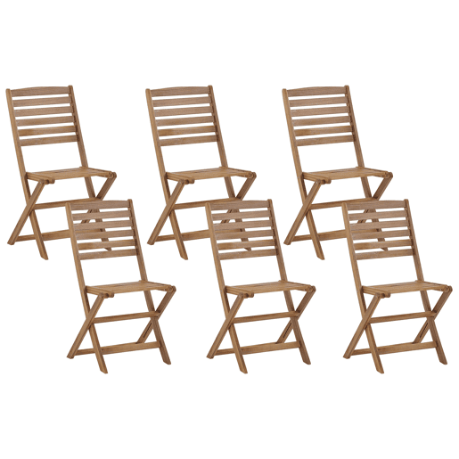 Conjunto de 6 cadeiras de jardim TOLVE Madeira de acácia Castanho