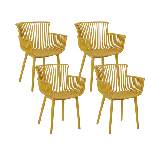 Conjunto de 4 cadeiras de jardim PESARO Amarelo