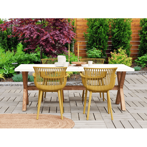Conjunto de 4 cadeiras de jardim PESARO Amarelo