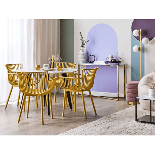Conjunto de 4 cadeiras de jardim PESARO Amarelo