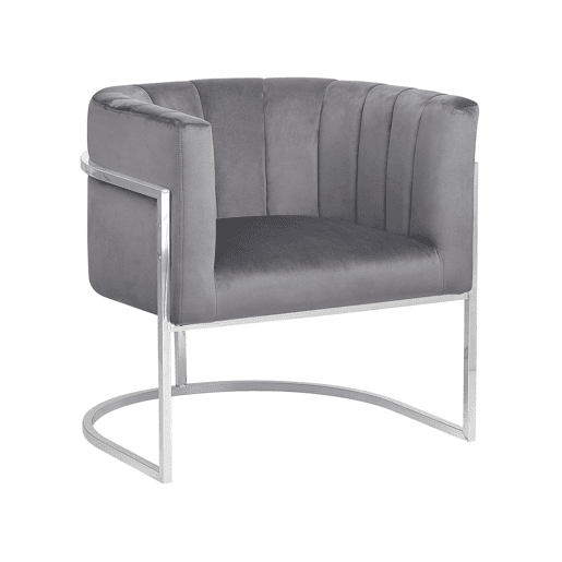 Poltrona LARVIK Veludo Cinzento Poltrona LARVIK Veludo Cinzento