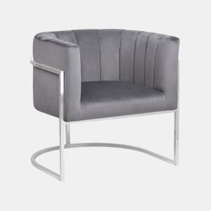 Poltrona LARVIK Veludo Cinzento