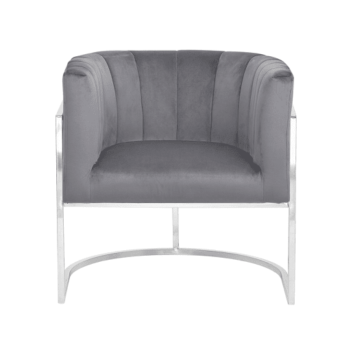 Poltrona LARVIK Veludo Cinzento Poltrona LARVIK Veludo Cinzento