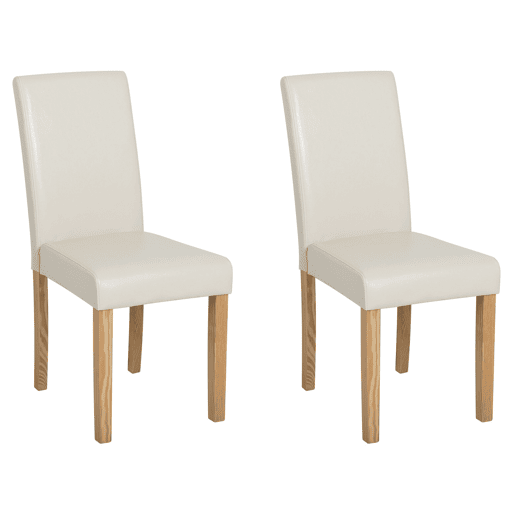 Conjunto de 2 cadeiras de jantar BROADWAY Pele sintética Creme