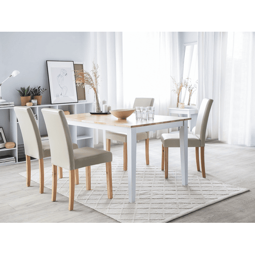 Conjunto de 2 cadeiras de jantar BROADWAY Pele sintética Creme