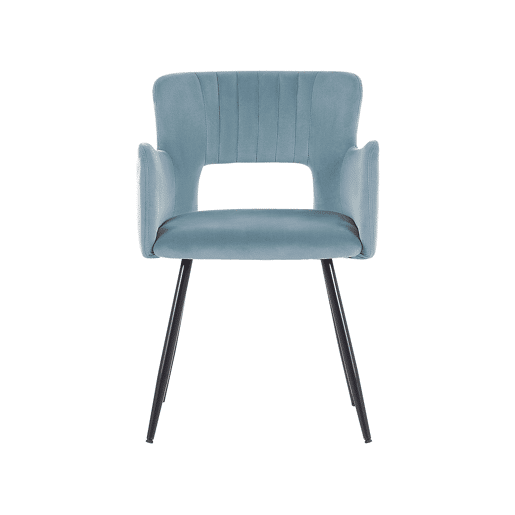Conjunto de 2 cadeiras de jantar SANILAC Veludo Azul claro