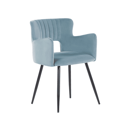 Conjunto de 2 cadeiras de jantar SANILAC Veludo Azul claro