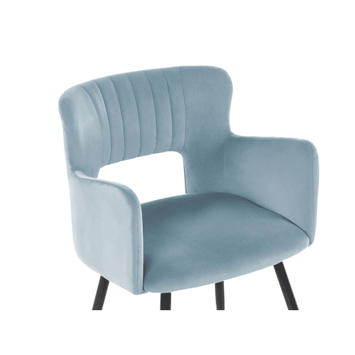 Conjunto de 2 cadeiras de jantar SANILAC Veludo Azul claro