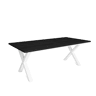 Mesa de sala de jantar, 10 pessoas, 194x90x75cm, Robusto e estável, estrutura e pernas sólidas, Ideal para reuniões familiares, Preto, Estilo industrial