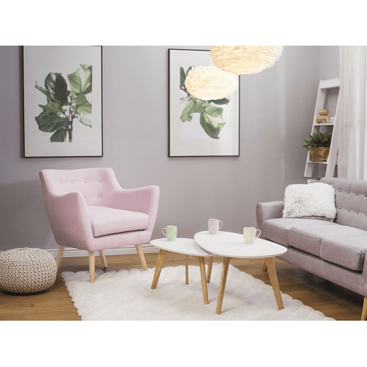 Poltrona DRAMMEN Tecido Rosa Poltrona DRAMMEN Tecido Rosa