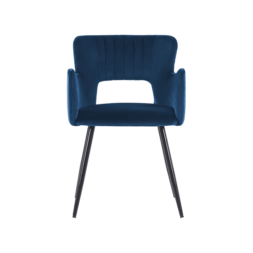 Conjunto de 2 cadeiras de jantar SANILAC Veludo Azul marinho