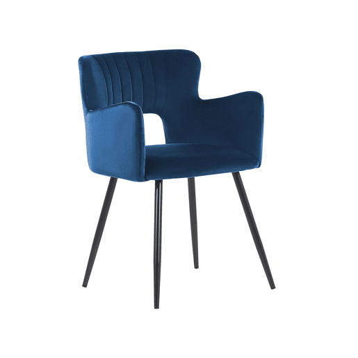 Conjunto de 2 cadeiras de jantar SANILAC Veludo Azul marinho