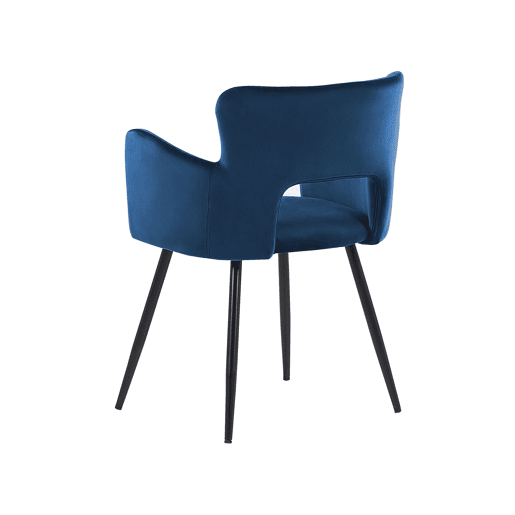 Conjunto de 2 cadeiras de jantar SANILAC Veludo Azul marinho