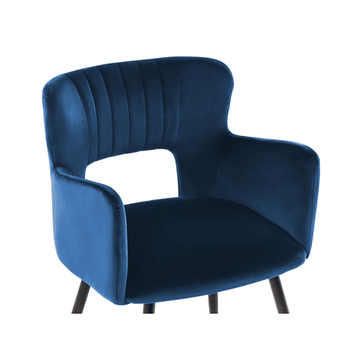 Conjunto de 2 cadeiras de jantar SANILAC Veludo Azul marinho