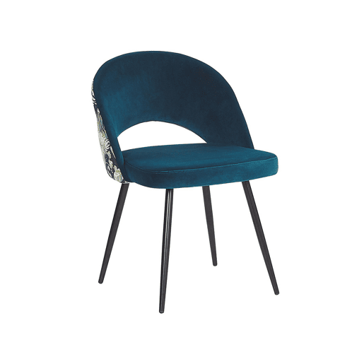 Conjunto de 2 cadeiras de jantar VIVIAN Veludo Azul turquesa