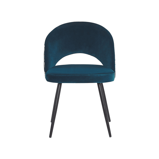 Conjunto de 2 cadeiras de jantar VIVIAN Veludo Azul turquesa