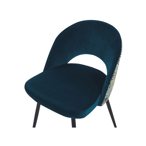 Conjunto de 2 cadeiras de jantar VIVIAN Veludo Azul turquesa