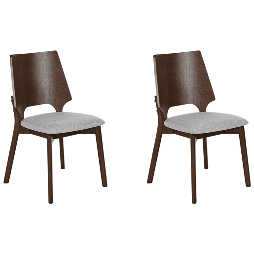 Conjunto de 2 cadeiras de jantar ABEE Castanho escuro Conjunto de 2 cadeiras de jantar ABEE Castanho escuro