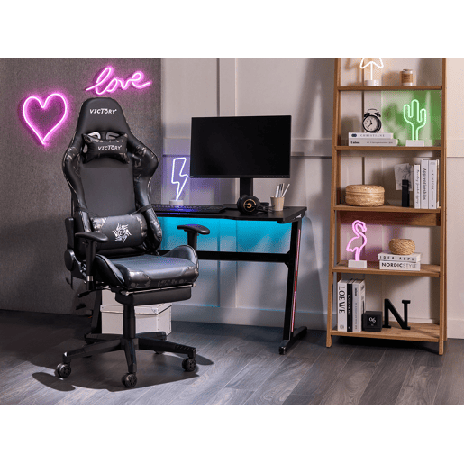 Cadeira gaming VICTORY Pele sintética Cinzento escuro
