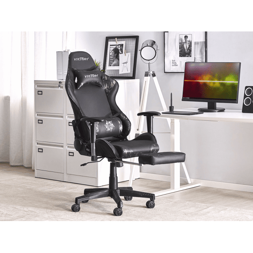 Cadeira gaming VICTORY Pele sintética Cinzento escuro