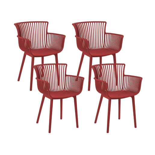 Conjunto de 4 cadeiras de jardim PESARO Vermelho
