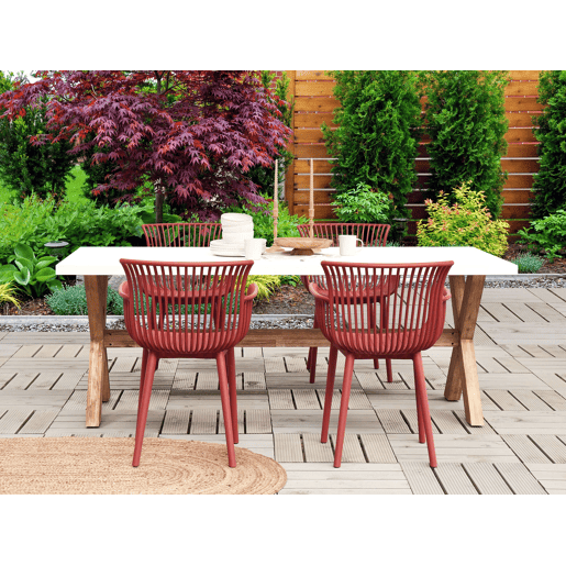 Conjunto de 4 cadeiras de jardim PESARO Vermelho