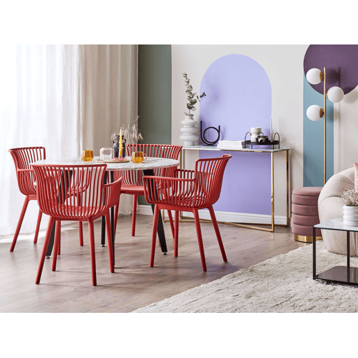 Conjunto de 4 cadeiras de jardim PESARO Vermelho
