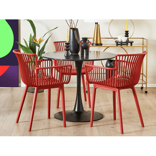 Conjunto de 4 cadeiras de jardim PESARO Vermelho
