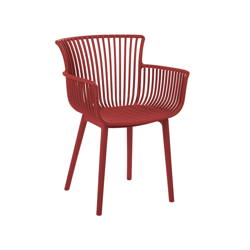 Conjunto de 4 cadeiras de jardim PESARO Vermelho