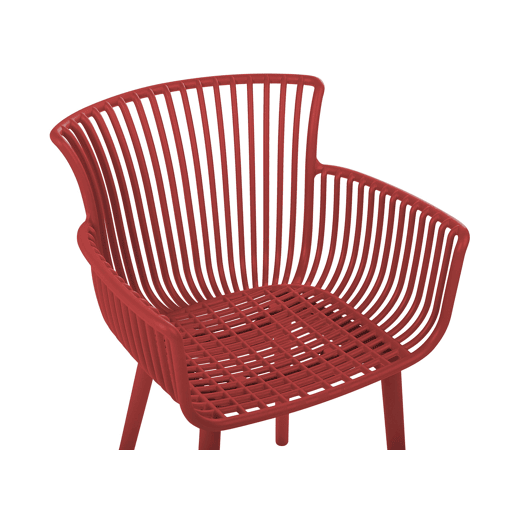 Conjunto de 4 cadeiras de jardim PESARO Vermelho