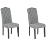 Conjunto de 2 cadeiras de jantar SHIRLEY Tecido Cinzento