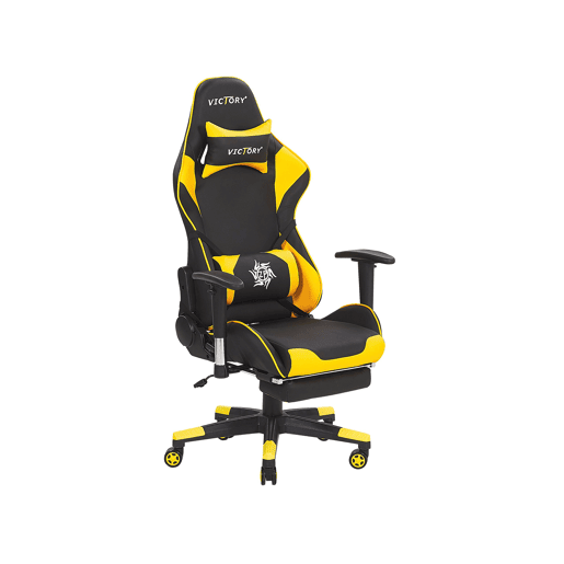 Cadeira gaming VICTORY Pele sintética Amarelo