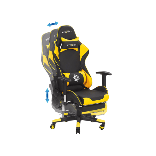 Cadeira gaming VICTORY Pele sintética Amarelo
