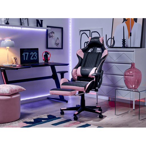 Cadeira gaming VICTORY Pele sintética Rosa