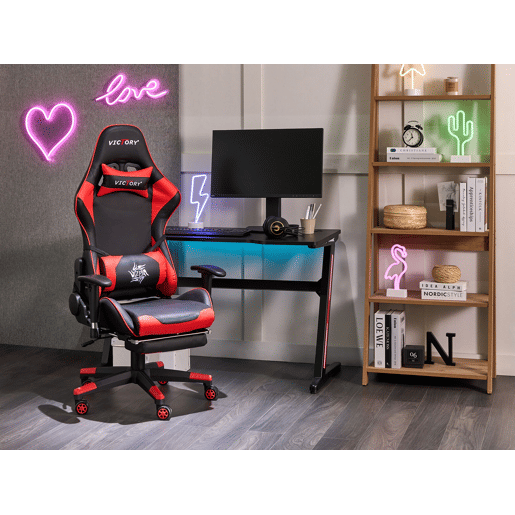 Cadeira gaming VICTORY Pele sintética Vermelho
