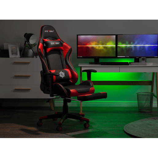 Cadeira gaming VICTORY Pele sintética Vermelho