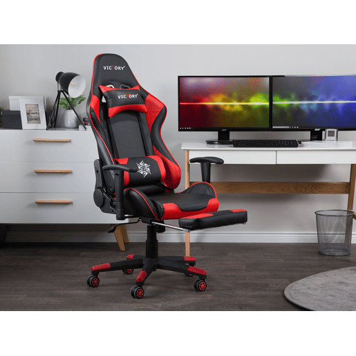 Cadeira gaming VICTORY Pele sintética Vermelho