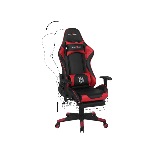Cadeira gaming VICTORY Pele sintética Vermelho