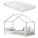 Cama para niños Vardø con somier y colchón - Forma de casa Cama para niños Vardø con somier y colchón - Forma de casa Blanco/ Beige