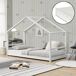Cama para niños Vardø con somier y colchón - Forma de casa Cama para niños Vardø con somier y colchón - Forma de casa Blanco/ Beige