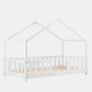 Cama de criança Treviolo em forma de casa pinho 70x140 cm - Branco en.casa