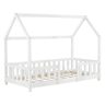Cama de criança Sisimiut forma de casa pinho 80x160 cm branco mate en.casa