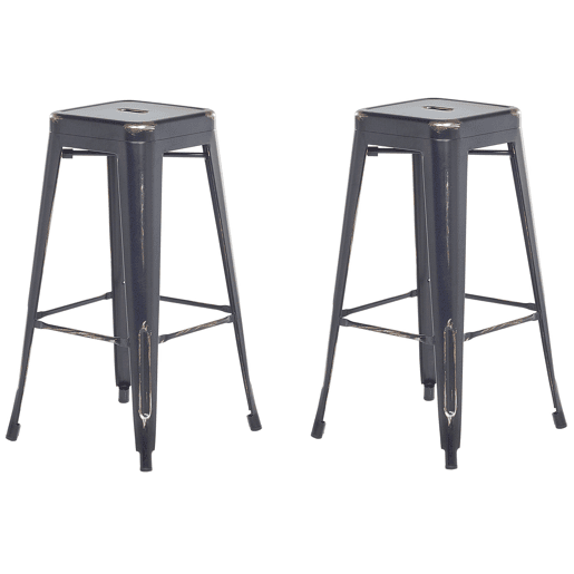 Conjunto de 2 bancos de bar CABRILLO Metal Preto