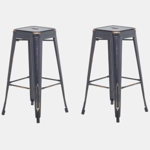 Conjunto de 2 bancos de bar CABRILLO Metal Preto