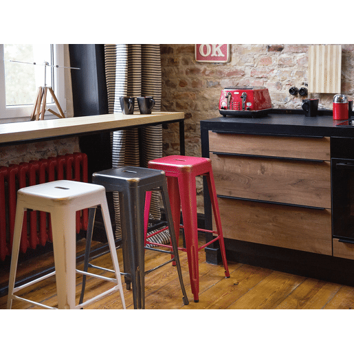 Conjunto de 2 bancos de bar CABRILLO Metal Preto