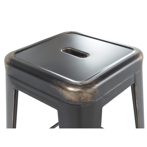 Conjunto de 2 bancos de bar CABRILLO Metal Preto